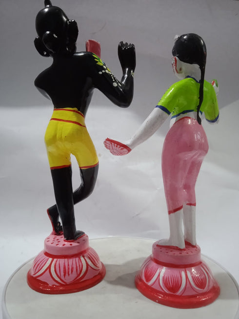 Brass Black Krishna and Color Radha 2017g